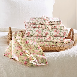 Cottage Blooms Cotton Ruffled Sheet Set, , large