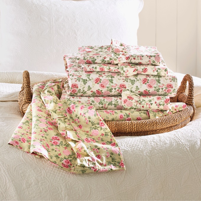 Cottage Blooms Cotton Ruffled Sheet Set, , large