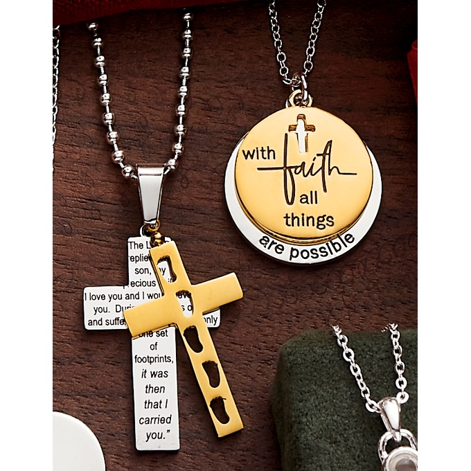 Two-Tone Religious Pendant, , large