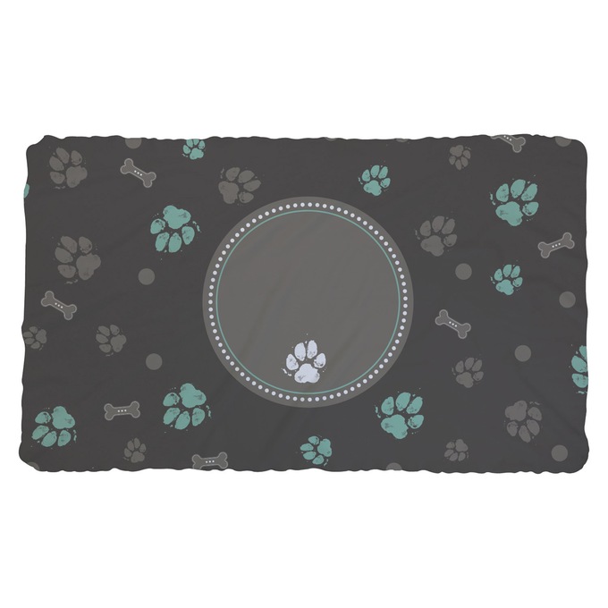 Personalized Paw-and-Bones Pattern Throw Blanket, , large