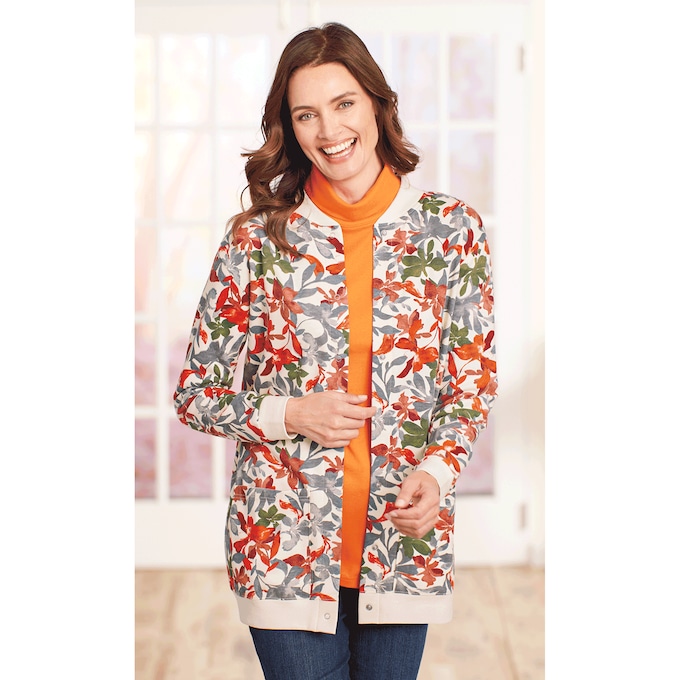 Snap-Front Cardigan, , large