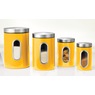 Set of 4 Window Canisters with Stainless Steel Lids, , large