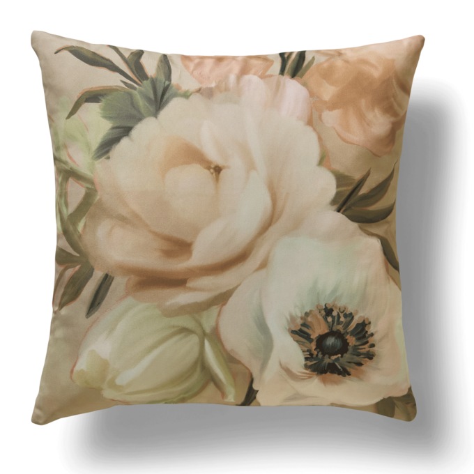 Blush Peony Bouquet Decorative Accent Pillow, Pink, large