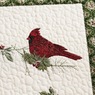 Cardinal Embroidered Hand-Pieced Quilted Bedspread, , large
