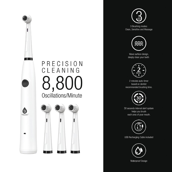 Pursonic Rechargeable Electric Toothbrush, , large