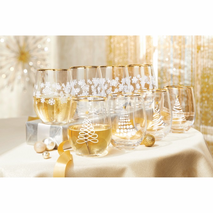 Celebrations by Mikasa Set of 4 Stemless Wine Glasses, , large