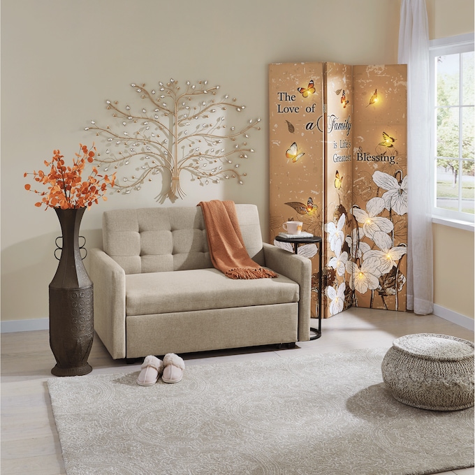 Cali Convertible Sleeper Loveseat, Beige, large