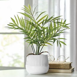 Faux Potted Palm Plant, , large