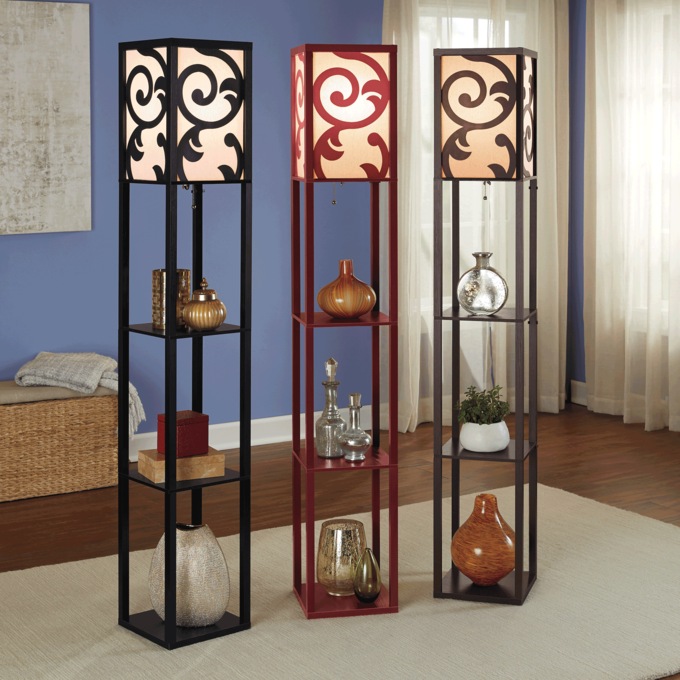 Eurico floor lamp with shelves hot sale