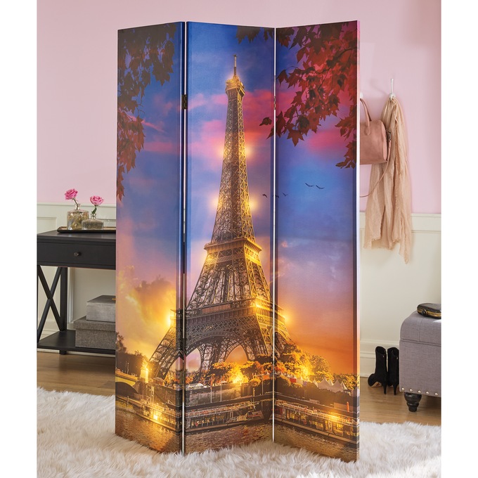 Lit Eiffel Tower Room Screen, , large