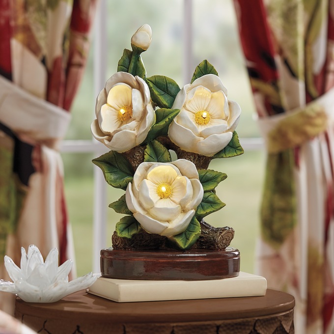 Lit Magnolia Sculpture, , large