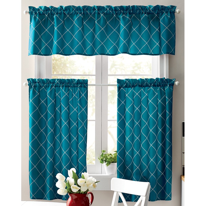 Kitchen Squares 3-Piece Curtain Set, , large