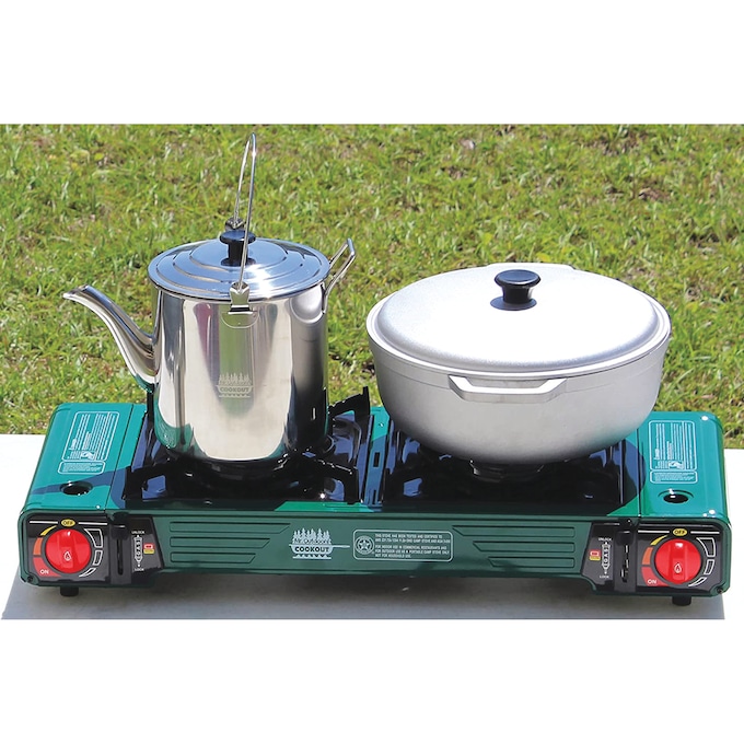 Mr. Outdoors 2-in-1 Double Butane Stove with Griddle, , large