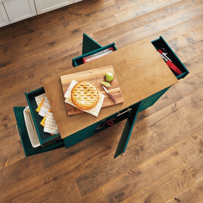Pantry Kitchen Island, Evergreen, large