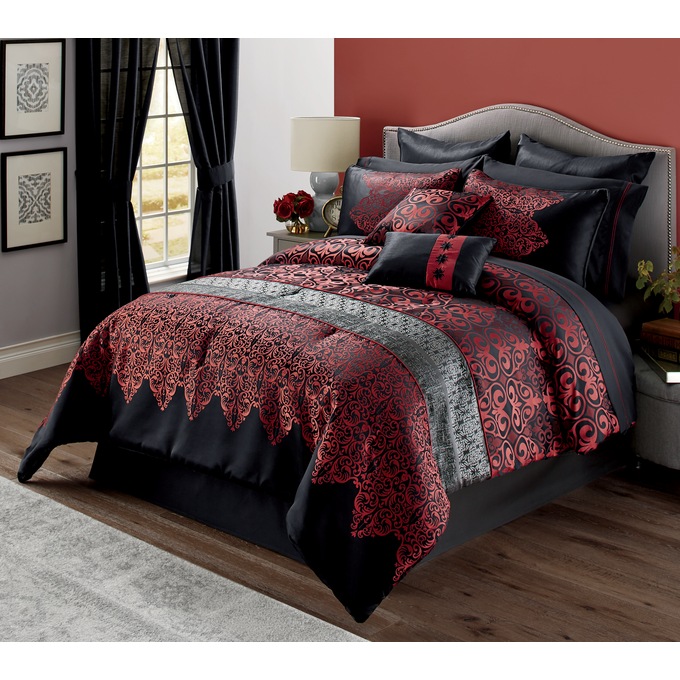 Kismet Woven Jacquard Comforter Set, 10 Pieces, , large