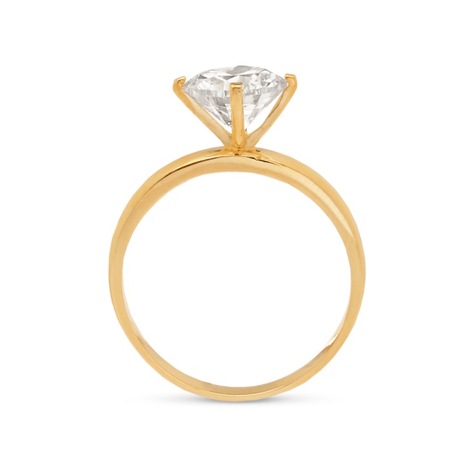 10K Gold Cubic Zirconia Ring, , large