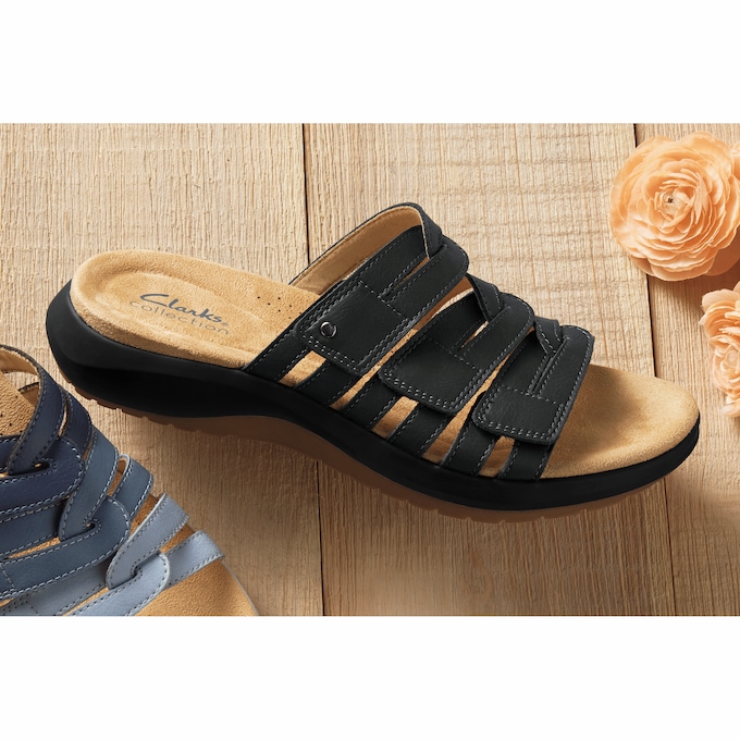 Clarks Leather Maelynn Abby Slide with Hook-and-Loop Closure, , large