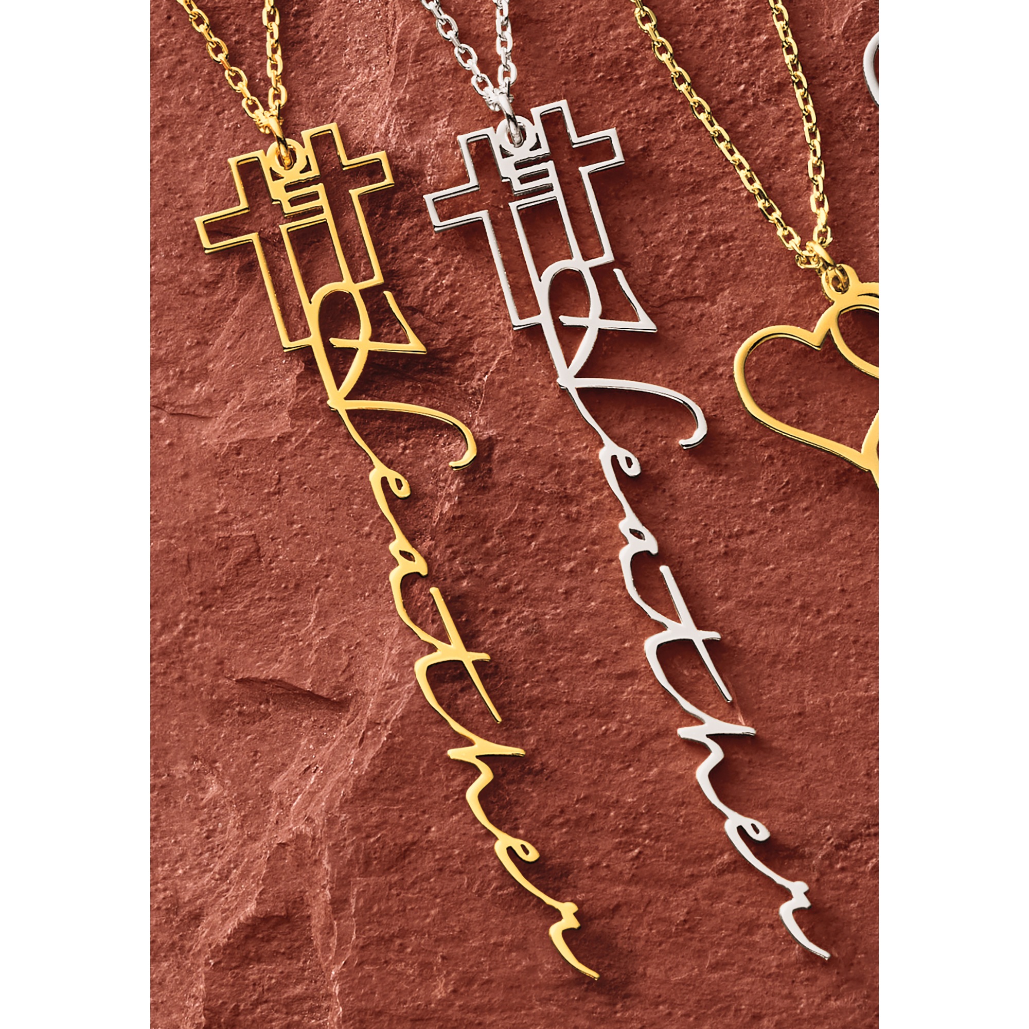 Personalized Name Cross Pendant, , large