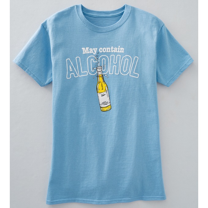 May Contain Alcohol Novelty T-Shirt, , large