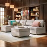 Harrison Sectional Armless Chair with Storage, Beige, large
