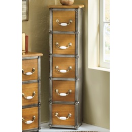 Rustic Industrial 5-Drawer Cabinet, , large