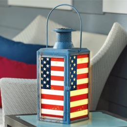 Solar Vintage Flag Lantern, , large