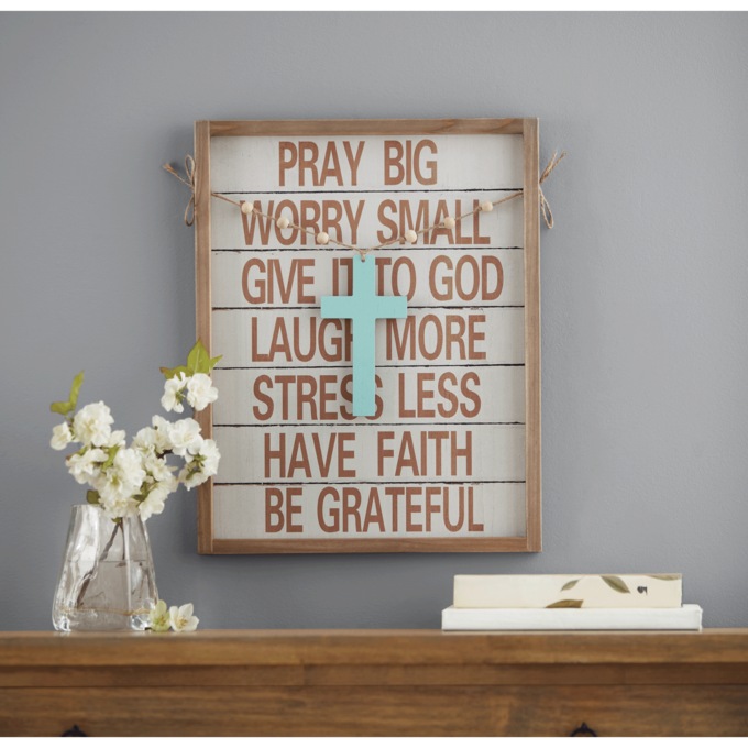 Pray Big Cross Word Art, , large