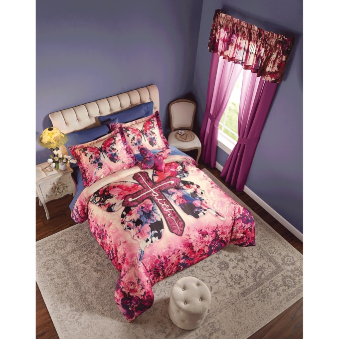 Faith Floral Comforter Set, , large