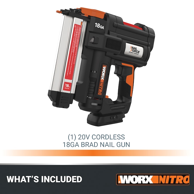 Worx 20V Nitro Brad Nail Gun (Tool Only), , large