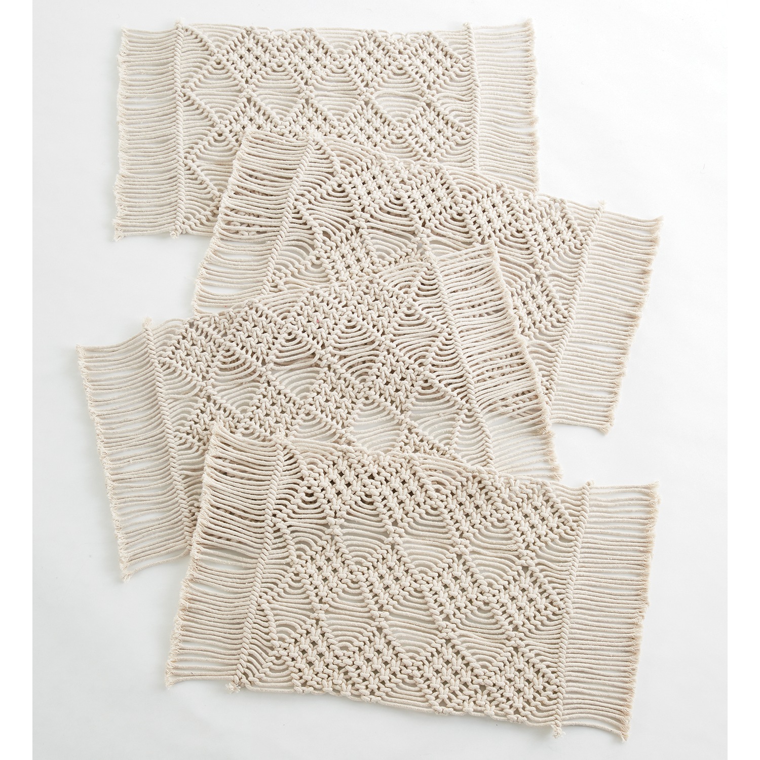 Set of 4 Macramé Placemats Montgomery Ward