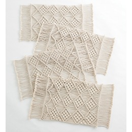 Set of 4 Macram&amp;eacute; Placemats, , large