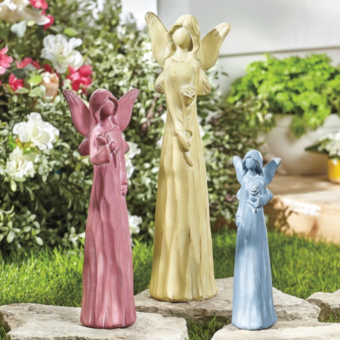 Set of 3 Garden Angels, , large
