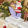 Set of 2 Santa and Rudolph Stocking Hangers, , large
