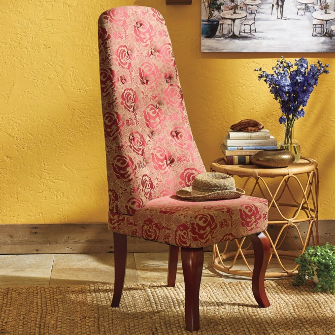 High-Back Tufted Chair, , large