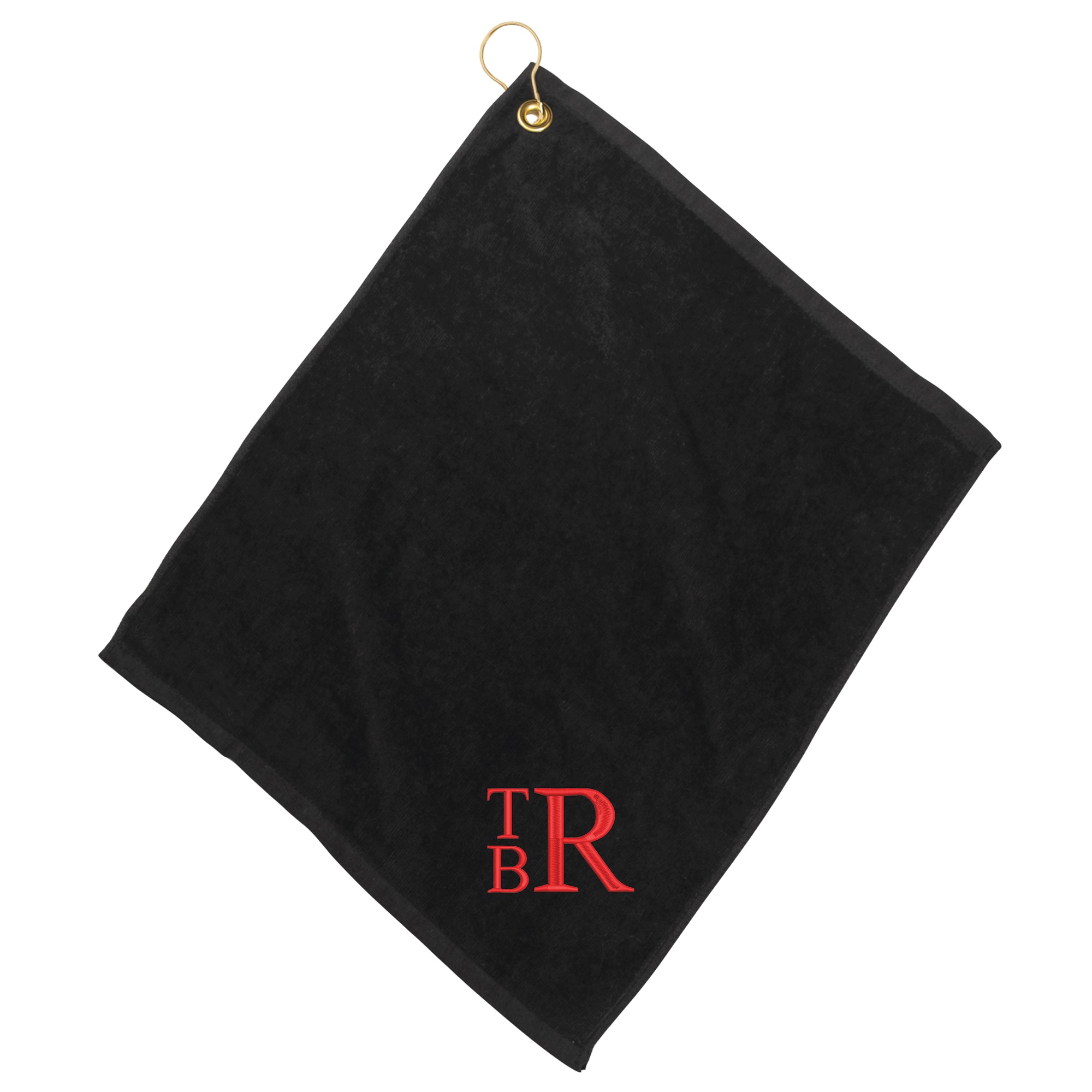 Personalized Stacked Monogram Golf Towel, Garnet Red, large