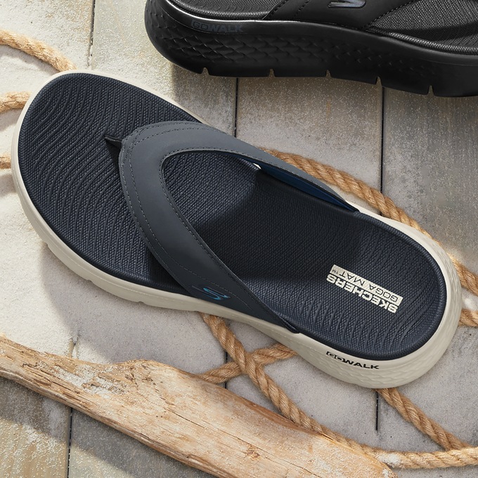 Skechers Men's GO WALK Flex Vallejo Sandal, Navy, large