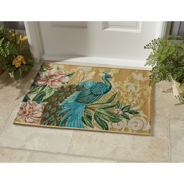 Peacock Indoor/Outdoor Mat - 20&quot; x 30&quot;, , large