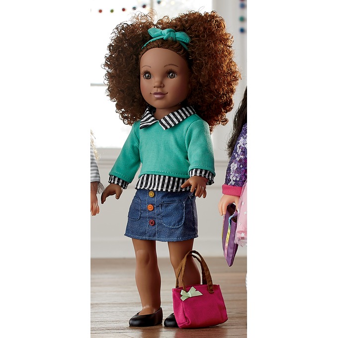 18&quot; Style Girls Dolls with Outfits, , large