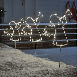 Set of 3 Lit Angel Stakes Outdoor Holiday D&eacute;cor, , large