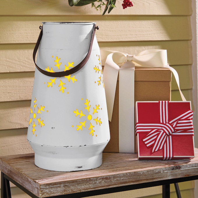 Metal Snowflake-Cutout Luminary, , large