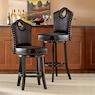 High-Back Swivel Bar or Counter Stool with Nailhead Trim, , large