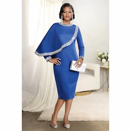 Amerie Cape Sheath Dress, , large