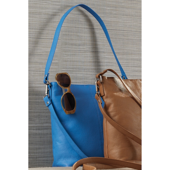 Soft Grain Tote, Blue, large