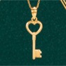 10K Gold Key Heart Pendant, , large
