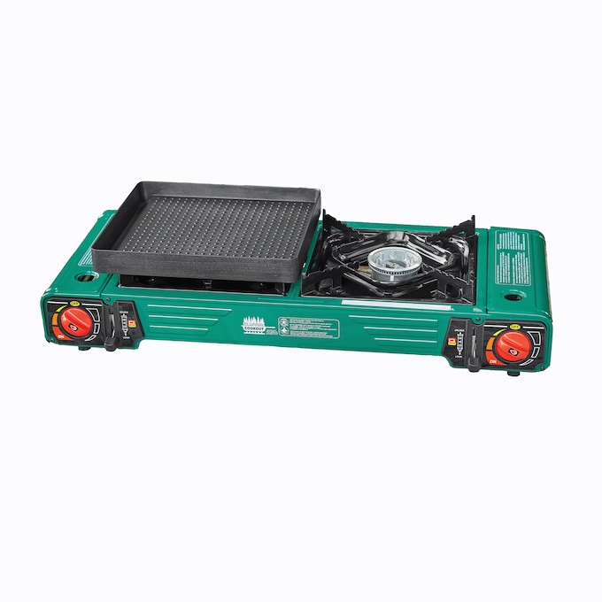 Mr. Outdoors 2-in-1 Double Butane Stove with Griddle, , large