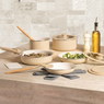 Gotham Steel 18-Piece Detachable Handle Cookware Set, Beige, large