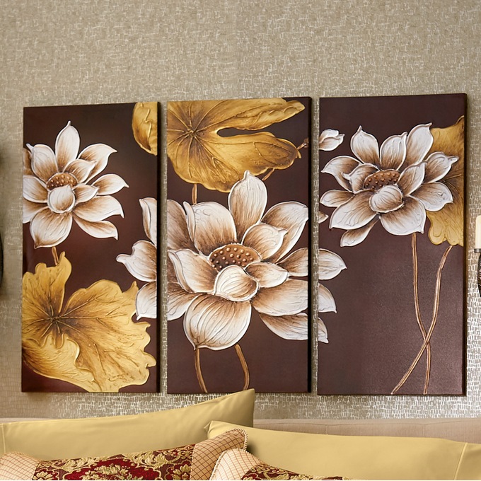 3-Piece Valentina Floral Wall Art, , large