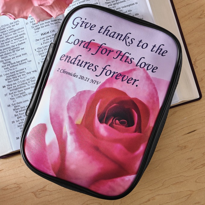 Give Thanks Rose Bible Cover, , large