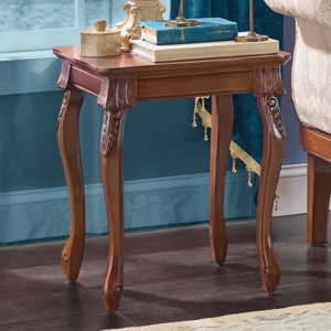 Lillianna Carved Traditional End Table, , large