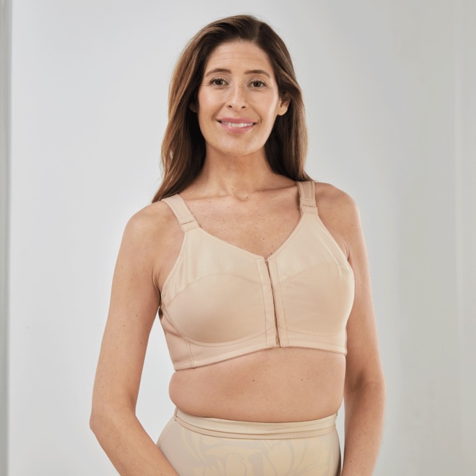 Plusform® Instant Shaping Front-Close Posture Bra, Beige, large